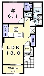 スマイル 1LDKの間取図画像