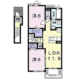 ガーデンハウスサニー 2LDKの間取図画像