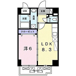 湧田ビル 1LDKの間取図画像