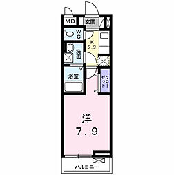 ベルドゥーラ 1Kの間取図画像