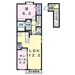 ガーデンハウス ボスコ I 1LDKの間取図画像