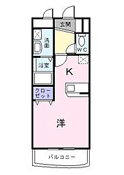 シャン・ド・フレーズ2 1Kの間取図画像
