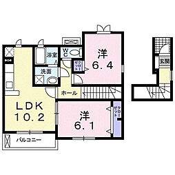 サン・ボヌールC 2LDKの間取図画像