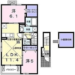 グラシオ鶴間 2LDKの間取図画像