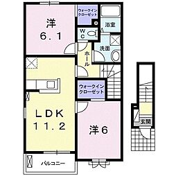 ル・ヴォン・ドゥ 2LDKの間取図画像