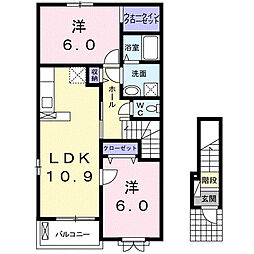 グランエスト 2LDKの間取図画像