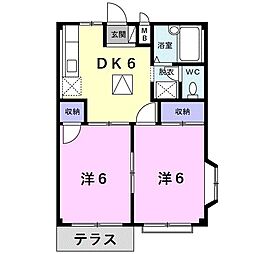 ハイツオリオンA 2DKの間取図画像