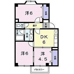 チェリーヒルズB 3DKの間取図画像