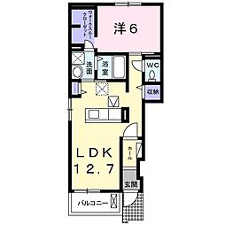 カルムK 1LDKの間取図画像