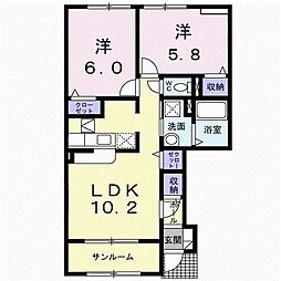 アンダンテ 2LDKの間取図画像