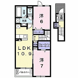 WestB 2LDKの間取図画像