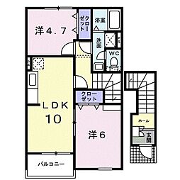 カーサ・エテルノ 2LDKの間取図画像