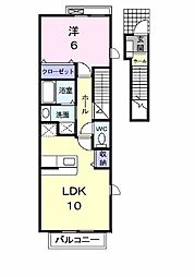 クレースト1 1LDKの間取図画像