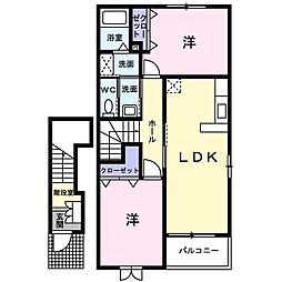 あゆみ参番館 2LDKの間取図画像