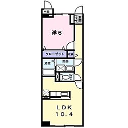 プロスパーさくら 1LDKの間取図画像