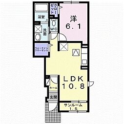 マルグレーテ 1LDKの間取図画像