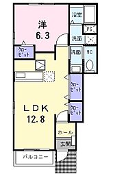 セレーノ2 1LDKの間取図画像