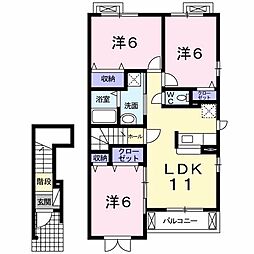 けやきコートA 3LDKの間取図画像