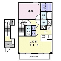 セカンドコート 1LDKの間取図画像