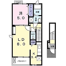 ガーデン・テラス 1LDKの間取図画像