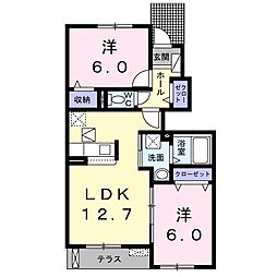 シェーヌ2 2LDKの間取図画像