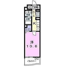 エクセレントクローバー 1Kの間取図画像