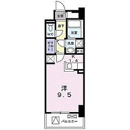 フィオーレカンパネラ ワンルームの間取図画像
