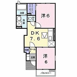 フォーリスト 2DKの間取図画像