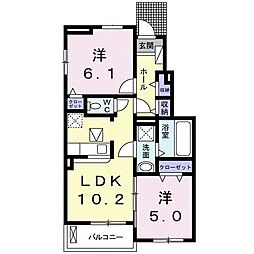 マニエラ2 2LDKの間取図画像