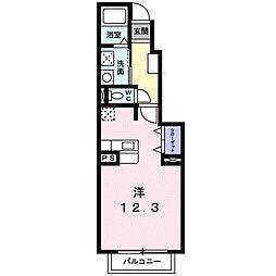 ブルーミントヒルズ ワンルームの間取図画像