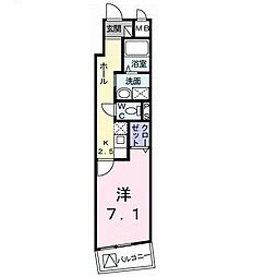 グリーンパレス町田 1Kの間取図画像