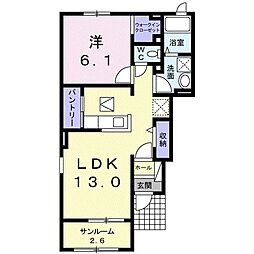 ヒルサイドテラスAKD1 1LDKの間取図画像