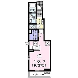 ヴィラルパン 1Kの間取図画像