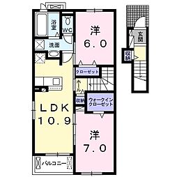 ラッフィナートカーサ 2LDKの間取図画像