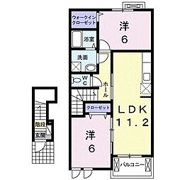 エテルノ1 2LDKの間取図画像