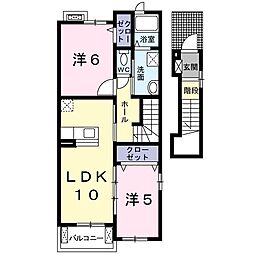 サンライズY 2LDKの間取図画像