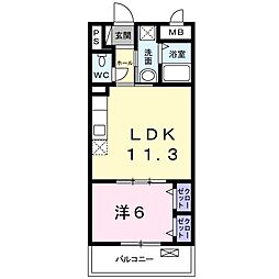 ラビットレジデンス栗東 1LDKの間取図画像