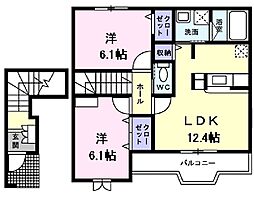 ブリーラリベーロ 2LDKの間取図画像