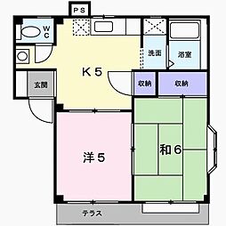 ハイライズ雪竹 2Kの間取図画像