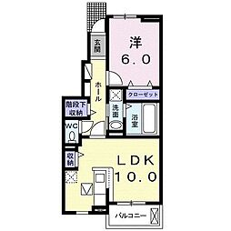 フォレストヴィラ末広 1LDKの間取図画像
