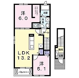 アリエスカーサ 2LDKの間取図画像