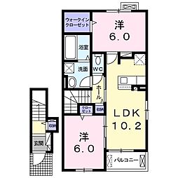パルティール 2LDKの間取図画像