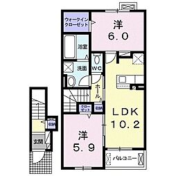 マインフリーデン 2LDKの間取図画像