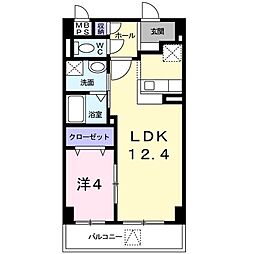 パークスクェア常盤平 1階1LDKの間取り