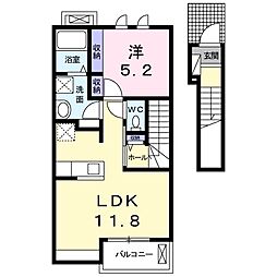 サウスガーデンプレイス 1LDKの間取図画像