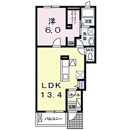サンライズD 1LDKの間取図画像