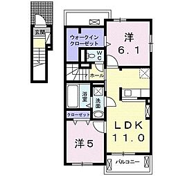 ポライトリーエイト 2LDKの間取図画像