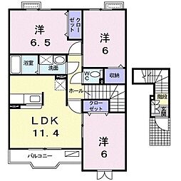シューベルブ・メゾンA 3LDKの間取図画像