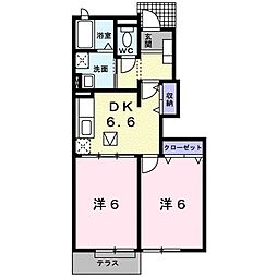 グランラシーヌ3 2DKの間取図画像