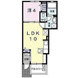 ベル・モンドK 1LDKの間取図画像
